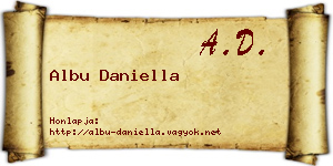 Albu Daniella névjegykártya